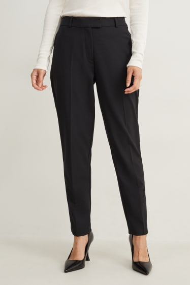 Dames - Business-broek - mid waist - slim fit - Mix & Match - zwart