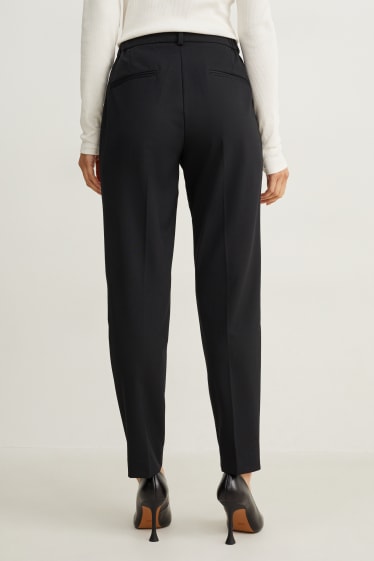 Dámské - Business kalhoty - mid waist - slim fit - Mix & Match - černá
