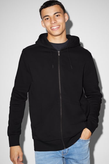 Men - Zip-through hoodie - black