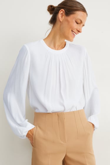 Damen - Business-Bluse - weiß