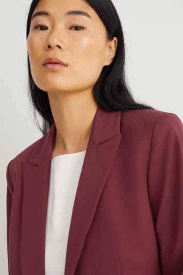Damen - Business-Blazer - Regular Fit - 4 Way Stretch - bordeaux
