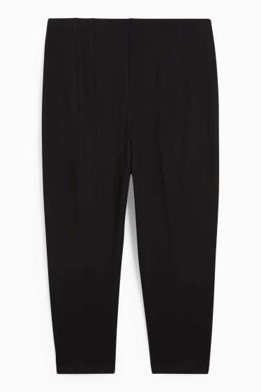 Dámské - Žerzejové kalhoty - regular fit - černá