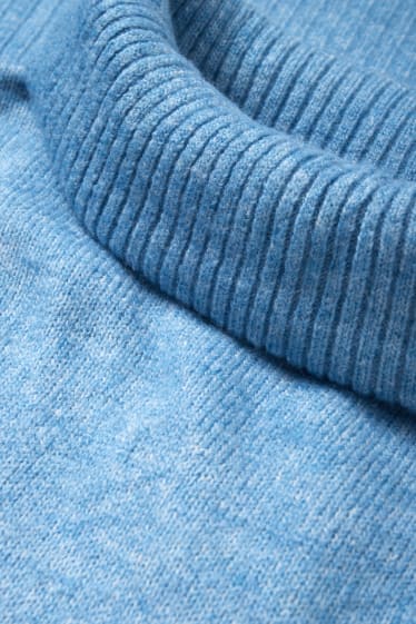 Damen - Rollkragenpullover - blau