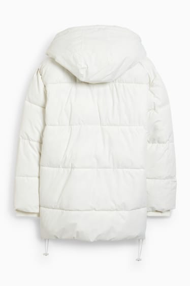 Jóvenes - CLOCKHOUSE - abrigo acolchado con capucha - blanco roto