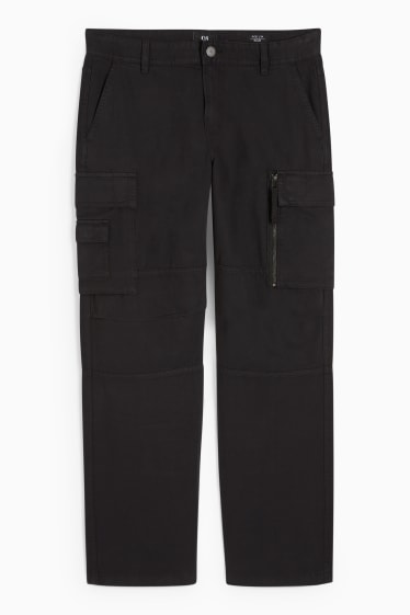 Uomo - Pantaloni cargo - relaxed fit - nero