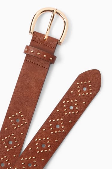 Women - Belt - faux leather - brown