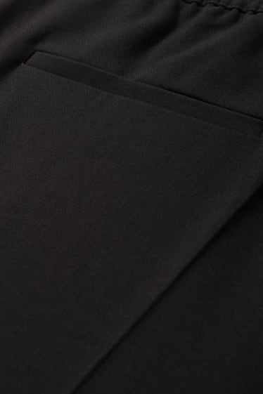 Femmes - Pantalon de toile - mid waist - tapered fit - noir