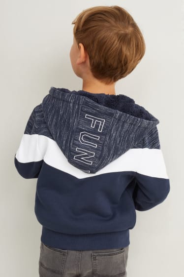 Enfants garçons - Sweat zippé à capuche - bleu foncé