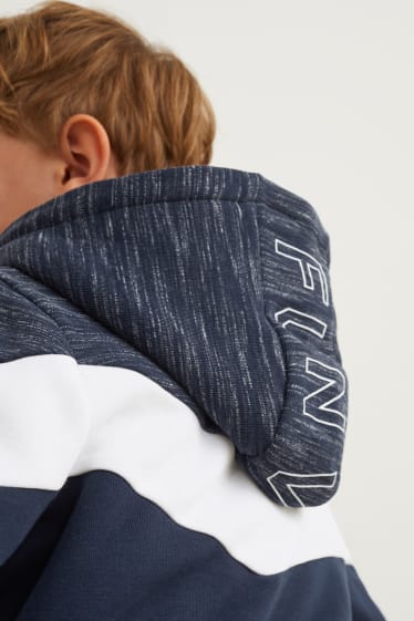 Enfants garçons - Sweat zippé à capuche - bleu foncé