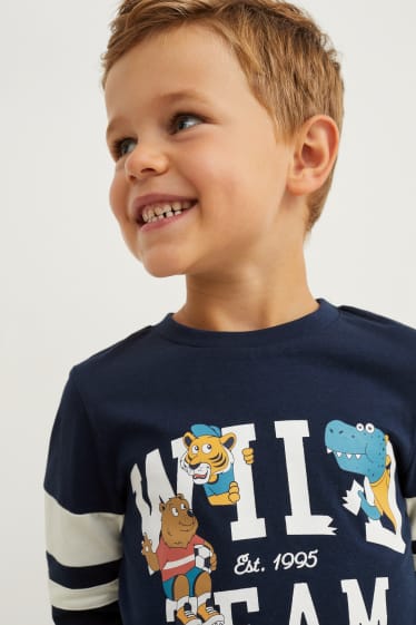 Kinderen: jongens - Set van 5 - longsleeve - donkerblauw