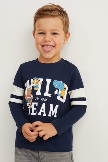 Kinderen: jongens - Set van 5 - longsleeve - donkerblauw