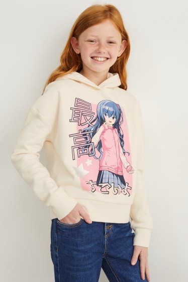 Enfants filles - Sweat à capuche - blanc crème