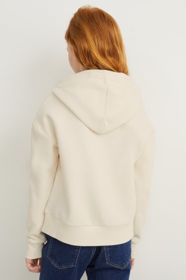 Enfants filles - Sweat à capuche - blanc crème
