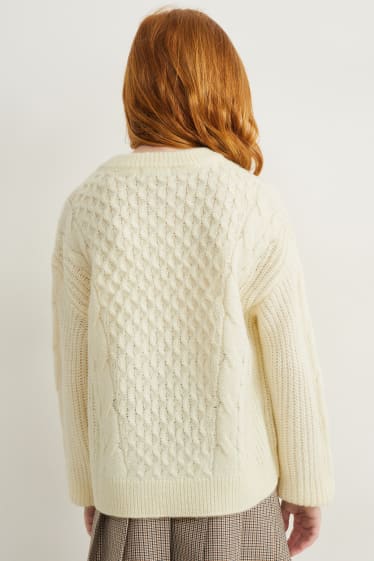 Children - Jumper - cable knit pattern - cremewhite