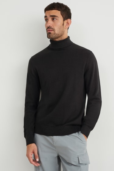Home - Jersei de coll alt - negre
