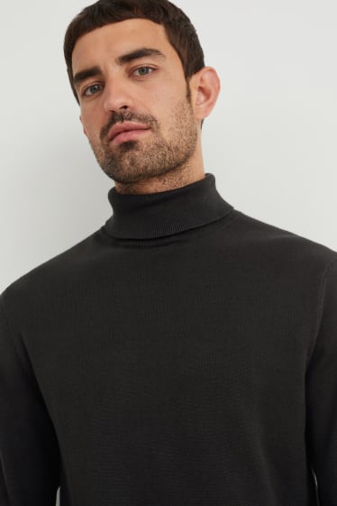 Home - Jersei de coll alt - negre