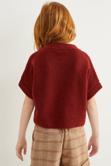 Kinder Mädchen - Pullover - dunkelrot