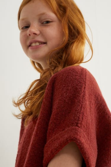 Kinder Mädchen - Pullover - dunkelrot