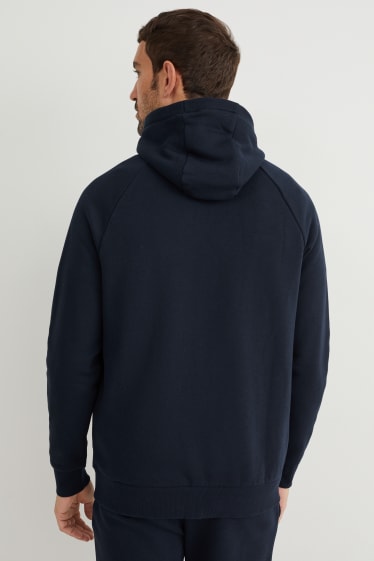 Heren - Sweatvest met capuchon - donkerblauw