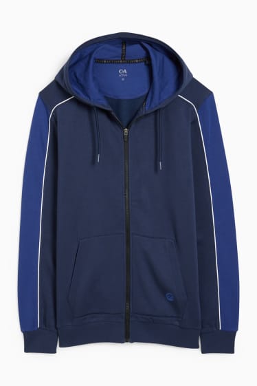 Hombre - Sudadera con cremallera y capucha - azul oscuro