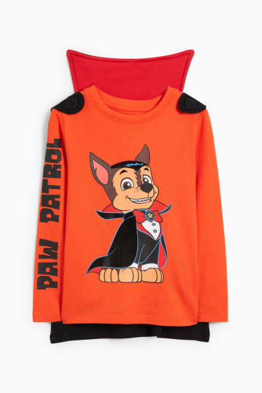Enfants garçons - Pat’ Patrouille - ensemble - haut à manches courtes et cape - 2 pièces - orange-rouge