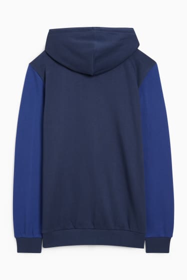 Hommes - Sweat zippé à capuche - bleu foncé