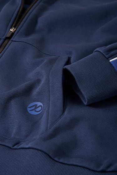 Hommes - Sweat zippé à capuche - bleu foncé