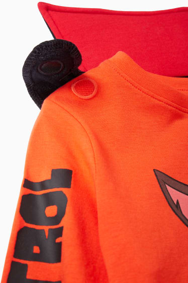 Enfants garçons - Pat’ Patrouille - ensemble - haut à manches courtes et cape - 2 pièces - orange-rouge