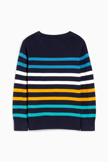 Kinder Jungen - Pullover - gestreift - dunkelblau