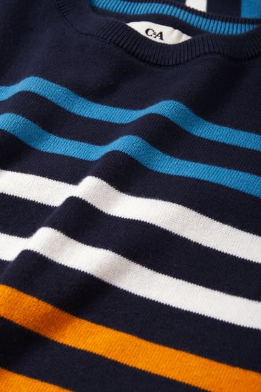 Kinder Jungen - Pullover - gestreift - dunkelblau