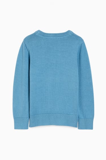 Kinder - Dino - Pullover - blau