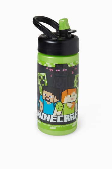 Kinderen: jongens - Minecraft - drinkfles - 420 ml - lichtgroen