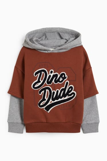 Kinder Buben - Hoodie - 2-in-1-Look - braun