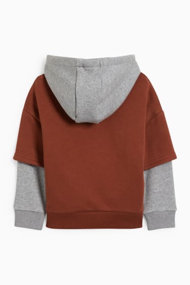 Kinder Buben - Hoodie - 2-in-1-Look - braun