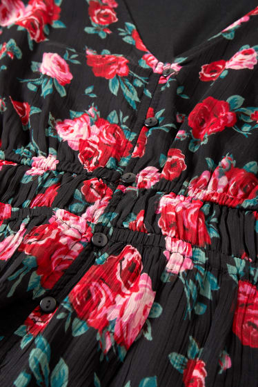 Femei - CLOCKHOUSE - bluză din șifon - cu flori - negru