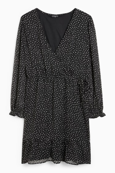 Femmes - CLOCKHOUSE - robe portefeuille - à pois - noir