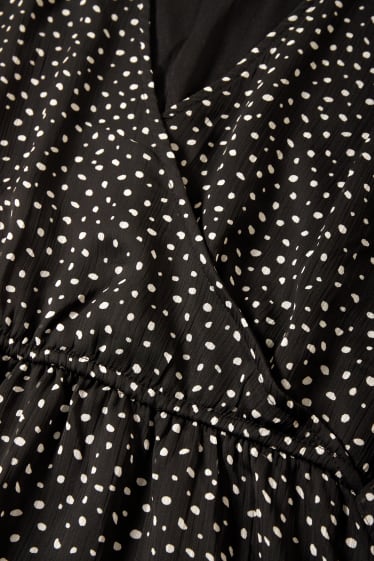 Dona - CLOCKHOUSE - vestit encreuat - de piquets - negre
