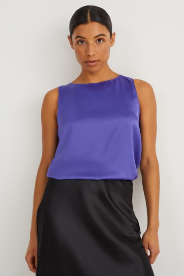 Femmes - Haut en satin - violet