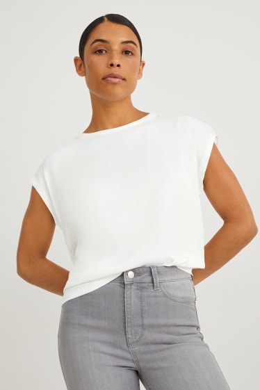 Damen - T-Shirt - cremeweiß