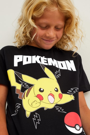 Enfants - Lot de 2 - Pokémon - T-shirts - noir