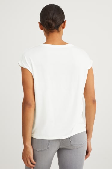 Damen - T-Shirt - cremeweiß