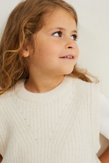 Kinder Mädchen - Pullunder - weiss