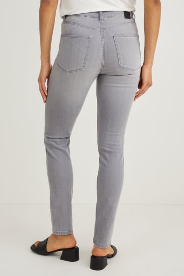 Women - Slim jeans - high waist - denim-light gray