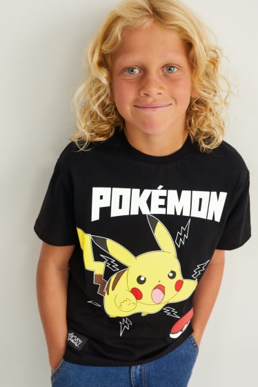 Niños - Pack de 2 - Pokémon - camisetas de manga corta - negro