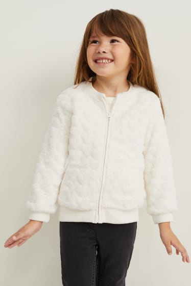 Kinder Mädchen - Kunstfell-Jacke - weiß