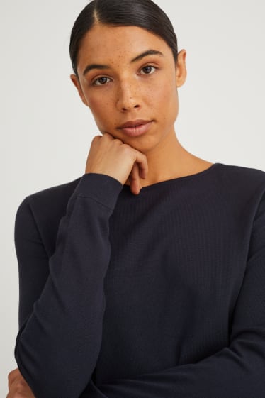 Damen - Basic-Pullover - dunkelblau