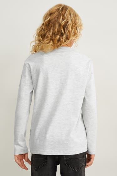 Enfants garçons - Lot de 2 - hauts à manches longues - gris clair chiné