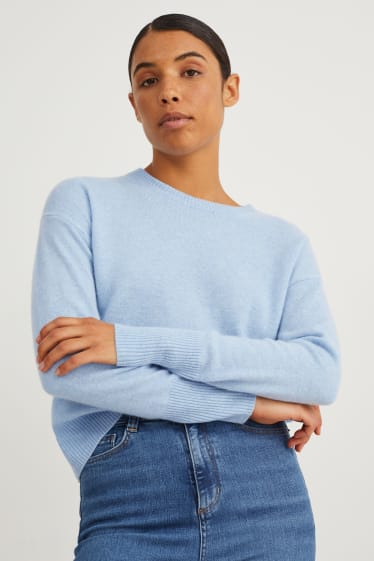 Femmes - Pullover en cachemire - bleu clair