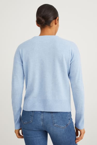 Damen - Kaschmir-Pullover - hellblau