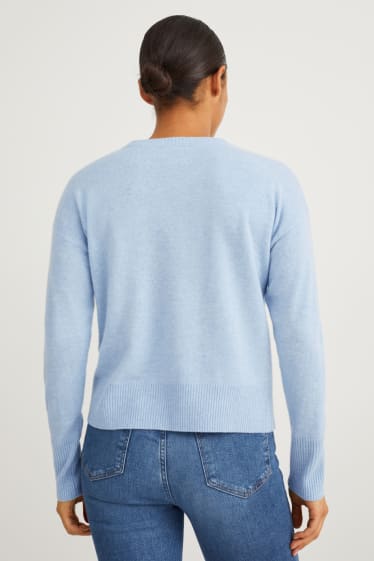 Femmes - Pullover en cachemire - bleu clair